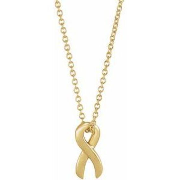 Kazi Luxury 14K Yellow Gold Survivor Ribbon 16-18" Necklace,All Products : American Fashion Style Bags On Sale